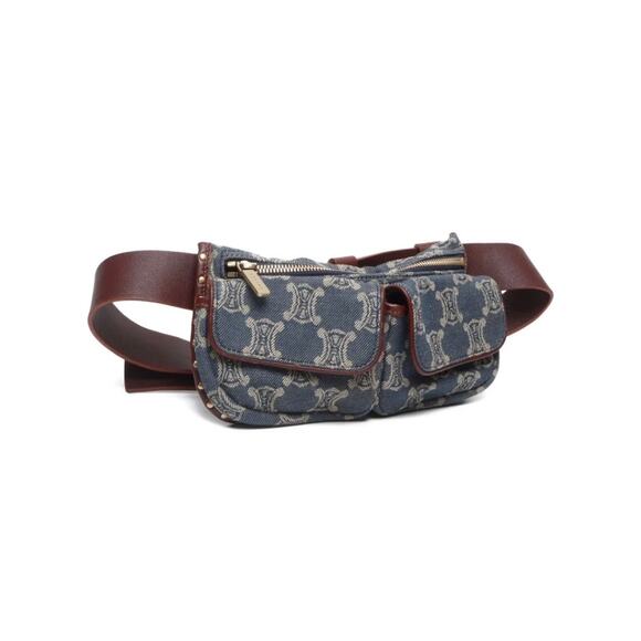 CELINE Paris Macadam Canvas Waist bag Blue - Picture 3 of 7